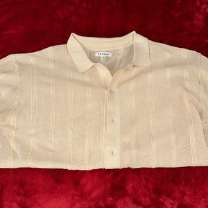 Cream / Tan PacSun SeeThru Button Up Shirt